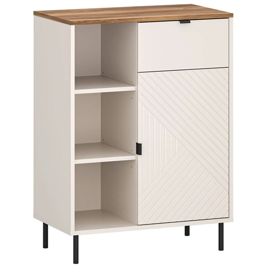 Niski regał otwarty z szafką i szufladą kaszmir + dąb castello C5-Z87 ze sklepu Edinos.pl w kategorii Regały i witryny - zdjęcie 187939209