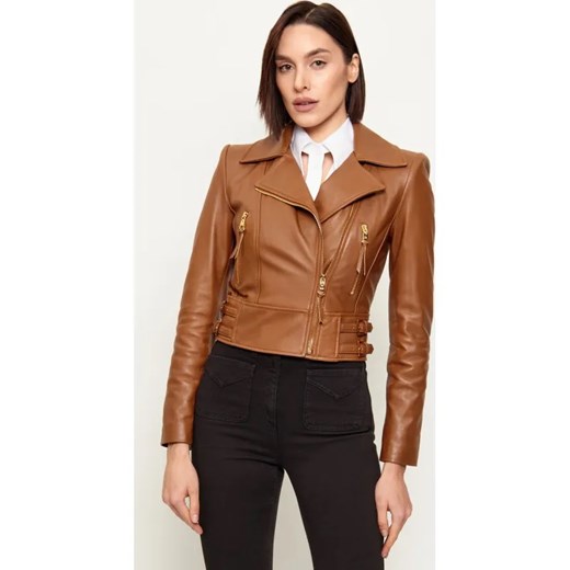 Elisabetta Franchi Skórzana ramoneska | Slim Fit ze sklepu Gomez Fashion Store w kategorii Kurtki damskie - zdjęcie 187939836