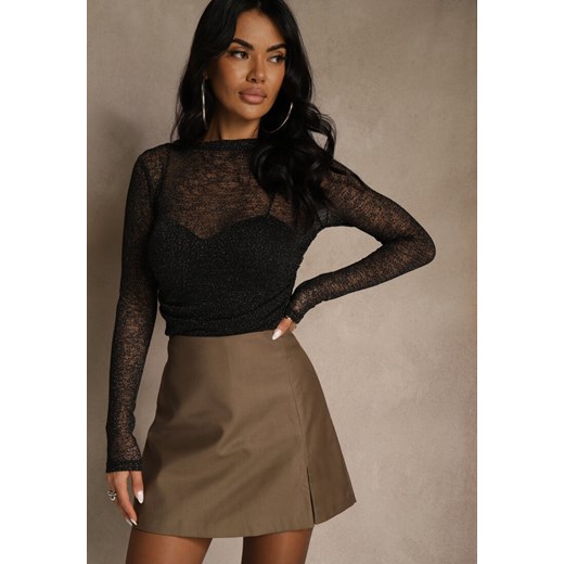 Beżowe Spódnico-Spodenki z Rozcięciem Irithena ze sklepu renee.pl w kategorii Szorty - zdjęcie 187942375