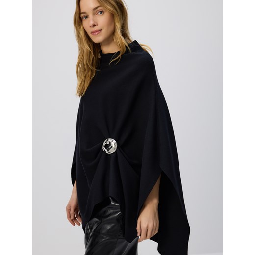 Reserved - Sweter ponczo - czarny ze sklepu Reserved w kategorii Swetry damskie - zdjęcie 187942429