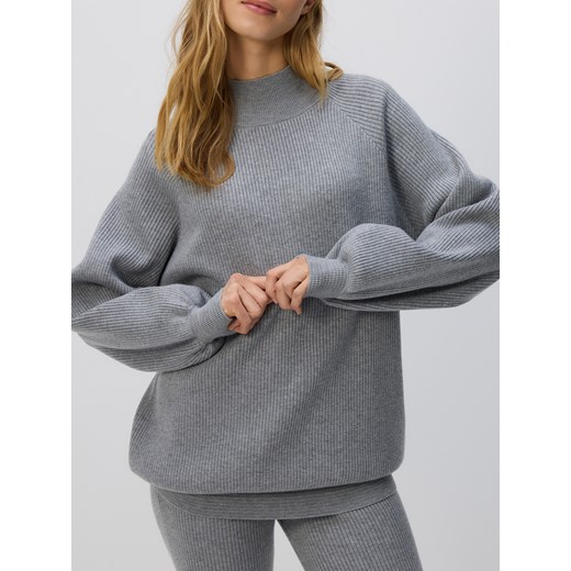 Reserved - Długi sweter z półgolfem - jasnoszary ze sklepu Reserved w kategorii Swetry damskie - zdjęcie 187942489