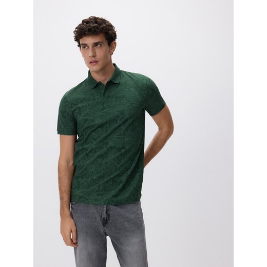 Reserved - Koszulka polo ze świątecznym wzorem - morski ze sklepu Reserved w kategorii T-shirty męskie - zdjęcie 187942505