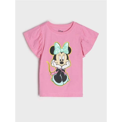 Sinsay - Koszulka z szerokimi rękawami zdobiona cekinami Minnie Mouse - begonia ze sklepu Sinsay w kategorii Bluzki dziewczęce - zdjęcie 187943078