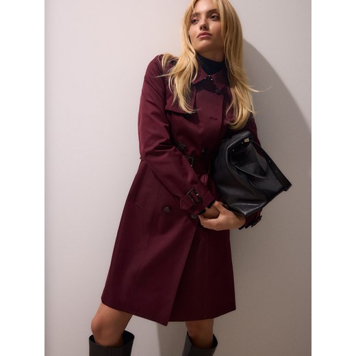 Mohito - Trencz z paskiem - mahoń ze sklepu Mohito w kategorii Płaszcze damskie - zdjęcie 187943628