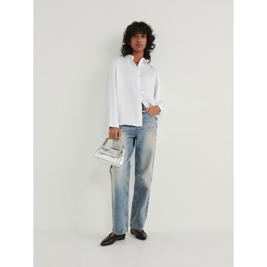 Reserved - Satynowa koszula - złamana biel Reserved M okazyjna cena Reserved