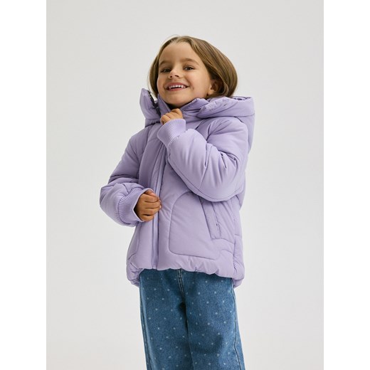 Reserved - Pikowana kurtka z kapturem - fioletowy ze sklepu Reserved w kategorii Kurtki dziewczęce - zdjęcie 187943926