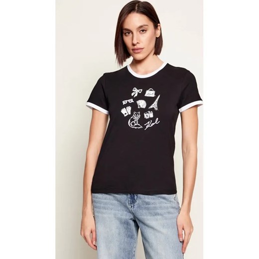 Karl Lagerfeld T-shirt | Regular Fit ze sklepu Gomez Fashion Store w kategorii Bluzki damskie - zdjęcie 187944159