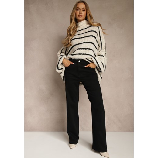 Czarne Jeansy Wide Leg High Waist z Bawełną i Domieszką Wiskozy Zozelia Renee L renee.pl promocja