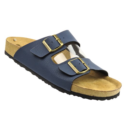 Klapki męskie z klamrami INBLU NU-12, granatowe ze sklepu ulubioneobuwie w kategorii Klapki męskie - zdjęcie 187946748