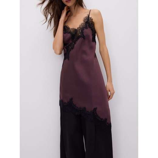 Reserved - Asymetryczna sukienka mini - burgundowy ze sklepu Reserved w kategorii Sukienki - zdjęcie 187947925