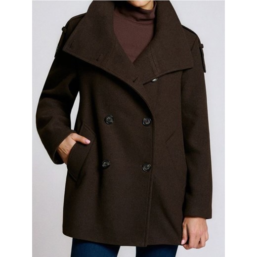 Sinsay - Kurtka z ozdobnymi guzikami - brązowy ze sklepu Sinsay w kategorii Futra damskie - zdjęcie 187948517