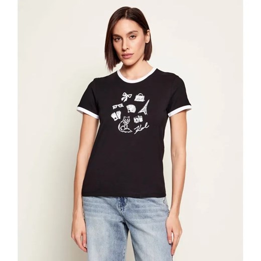 Karl Lagerfeld T-shirt | Regular Fit ze sklepu Gomez Fashion Store w kategorii Bluzki damskie - zdjęcie 187948629