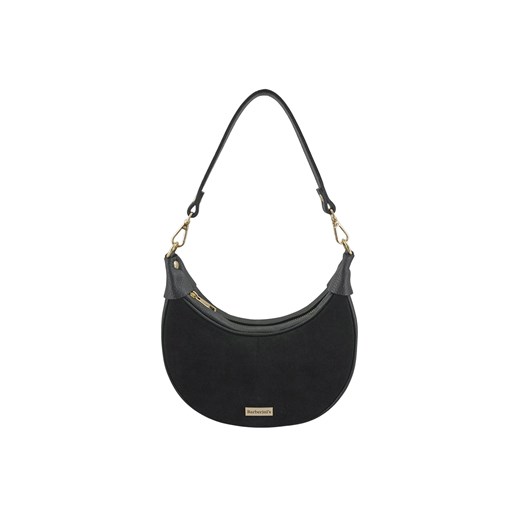 Subtelna mini torebka z miękkim zamszem i złotymi detalami - Czarna ze sklepu Barberinis w kategorii Listonoszki - zdjęcie 187951975