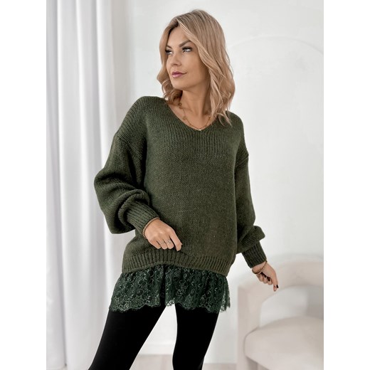 sweter sucre khaki one size ze sklepu UBRA w kategorii Swetry damskie - zdjęcie 187953666