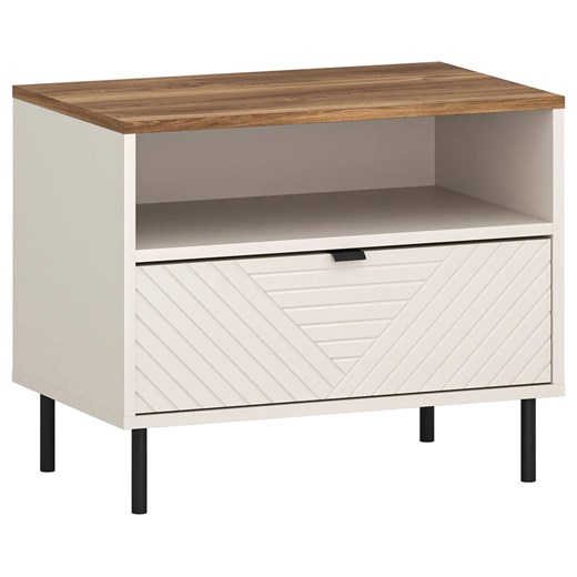 Szafka nocna z szufladą na nóżkach kaszmir + dąb castello D5-P55 ze sklepu Edinos.pl w kategorii Stoliki i szafki nocne - zdjęcie 187953767