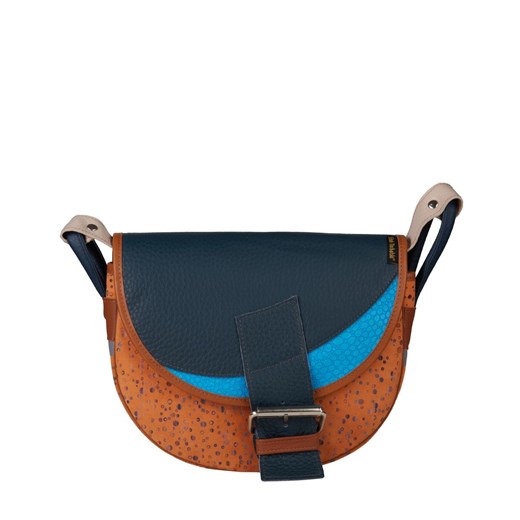 pomarańczowo granataowa damska torebka listonoszka skórzana na ramię ze sklepu Słoń Torbalski w kategorii Listonoszki - zdjęcie 187954715