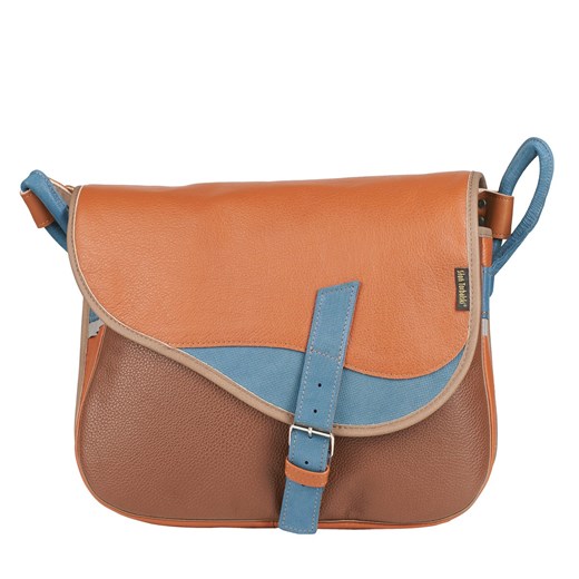 brązowo granatowa torebka damska skórzana Freshman na ramię li ze sklepu Słoń Torbalski w kategorii Listonoszki - zdjęcie 187954719