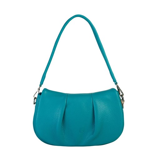 Turkusowa torebka skórzana z odpinanym paskiem, model Apolonia ze sklepu Słoń Torbalski w kategorii Listonoszki - zdjęcie 187954725