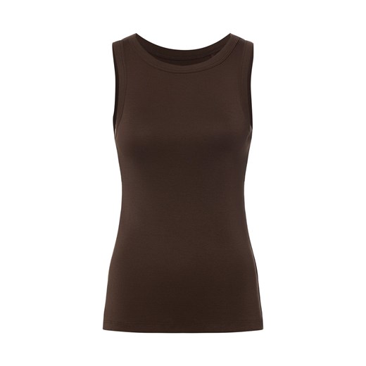 Marie Lund Top damski Kobiety Bawełna czekoladowy jednolity ze sklepu vangraaf w kategorii Bluzki damskie - zdjęcie 187957287