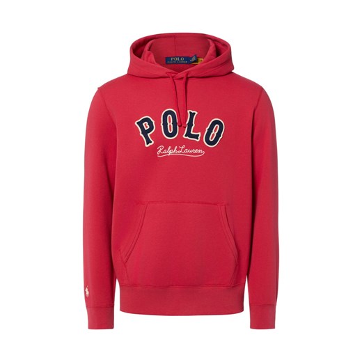 Polo Ralph Lauren Męski sweter z kapturem Mężczyźni Bawełna czerwony jednolity ze sklepu vangraaf w kategorii Bluzy męskie - zdjęcie 187957306