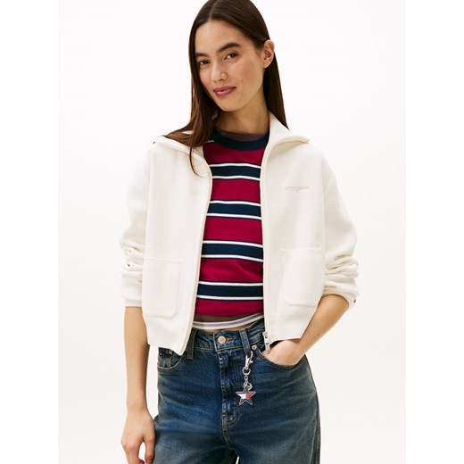 Tommy Jeans Kardigan damski Kobiety écru jednolity ze sklepu vangraaf w kategorii Swetry damskie - zdjęcie 187957315