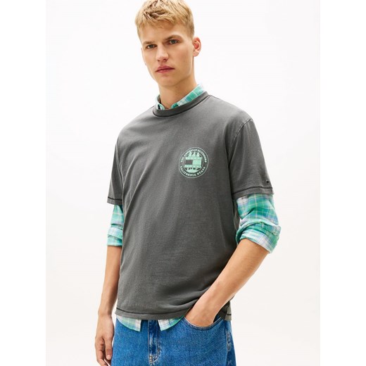 Tommy Jeans Koszulka męska Mężczyźni Bawełna antracytowy nadruk ze sklepu vangraaf w kategorii T-shirty męskie - zdjęcie 187957316