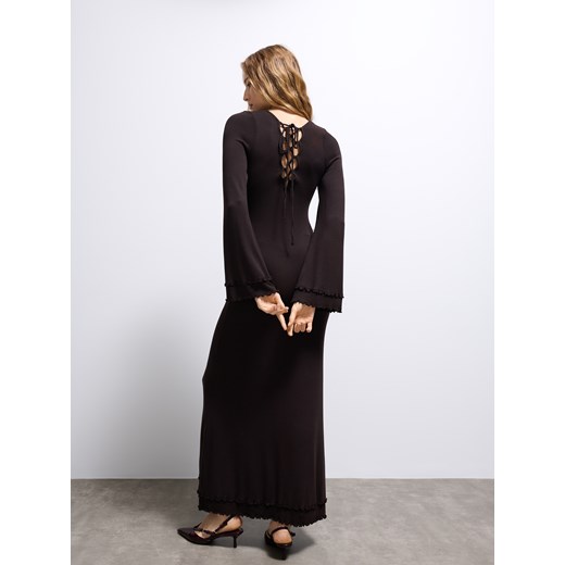 Mohito - Czekoladowa sukienka maxi - ciemnobrązowy Mohito XXS Mohito