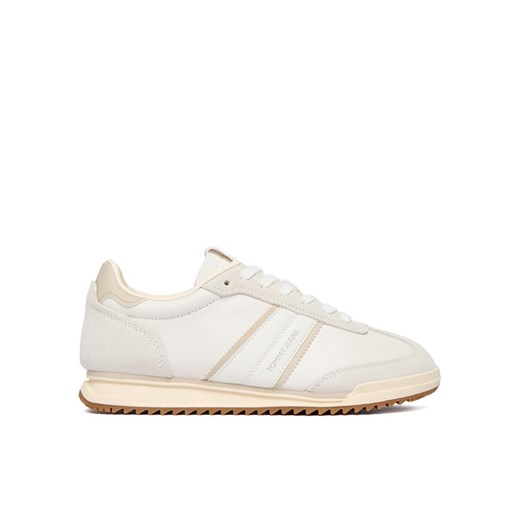 Sneakersy Tommy Jeans Tjw Low Profile Runner Lthr Mix EN0EN03001 Écru ze sklepu eobuwie.pl w kategorii Buty sportowe damskie - zdjęcie 187958435