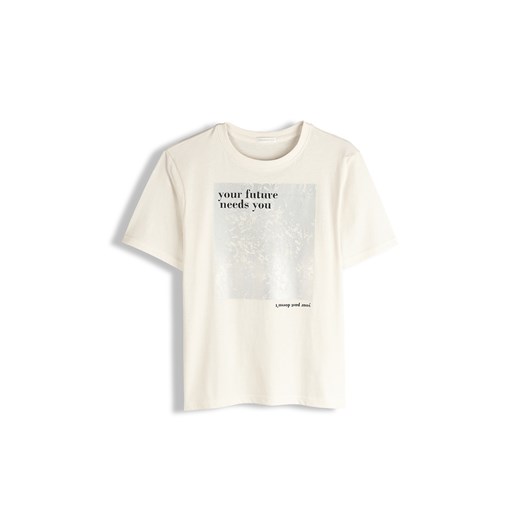 GATE Bawełniana koszulka z nadrukiem 34 ze sklepu gateshop w kategorii Bluzki damskie - zdjęcie 187960688