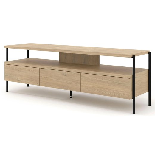 Minimalistyczna szafka RTV na nóżkach dąb cremona H0-T54 ze sklepu Edinos.pl w kategorii Szafki RTV - zdjęcie 187963805