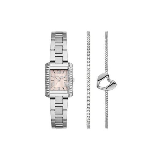 Zestaw zegarek i bransoletka Michael Kors Emery Set MK7514SET Srebrny ze sklepu eobuwie.pl w kategorii Zegarki - zdjęcie 187964129