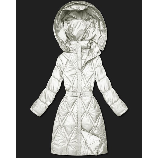 Pikowany płaszcz przejściowy z kapturem Goodlookin ecru (Y3-9215-12) ze sklepu goodlookin.pl w kategorii Płaszcze damskie - zdjęcie 187964898