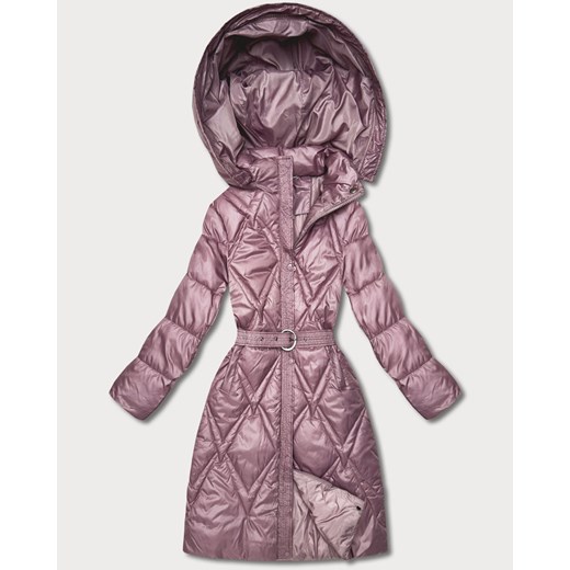 Pikowany płaszcz przejściowy z kapturem Goodlookin różowy (Y3-9215-52) ze sklepu goodlookin.pl w kategorii Płaszcze damskie - zdjęcie 187964926