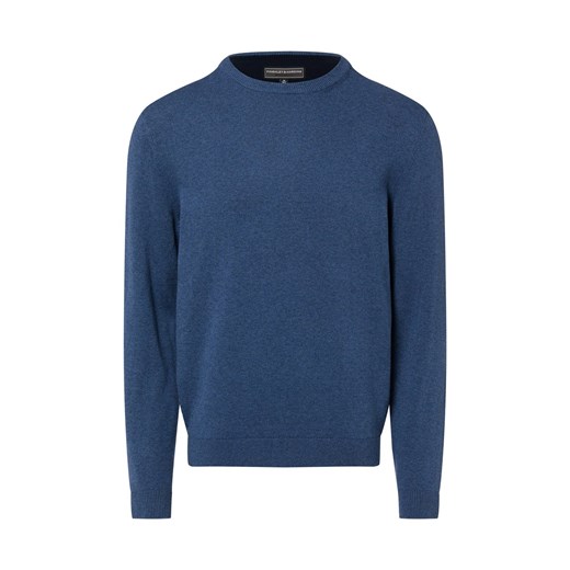 Finshley & Harding Sweter z zawartością kaszmiru Mężczyźni Bawełna indygo marmurkowy ze sklepu vangraaf w kategorii Swetry męskie - zdjęcie 187965116