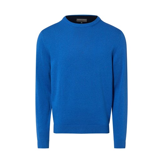 Finshley & Harding Sweter z zawartością kaszmiru Mężczyźni Bawełna niebieski marmurkowy ze sklepu vangraaf w kategorii Swetry męskie - zdjęcie 187965118