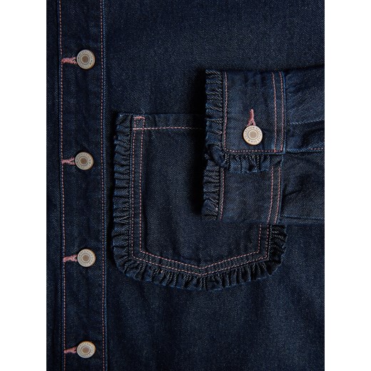 Reserved - Koszula z falbankami - granatowy Reserved M Reserved