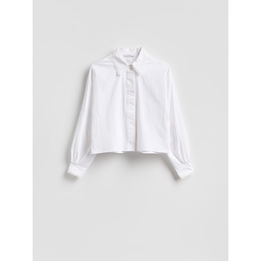 Reserved - Koszula z bawełną - biały ze sklepu Reserved w kategorii Koszule damskie - zdjęcie 187965419