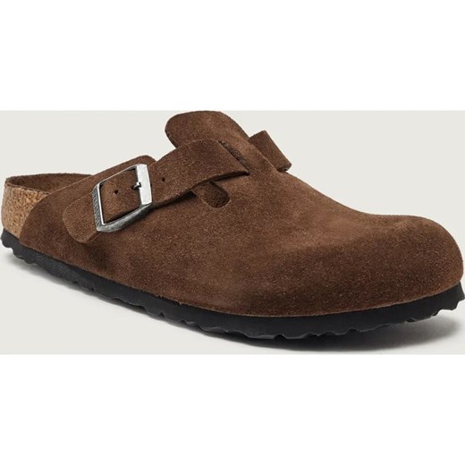 Birkenstock Klapki Boston BS | zamsz | narrow fit ze sklepu Gomez Fashion Store w kategorii Klapki damskie - zdjęcie 187968799