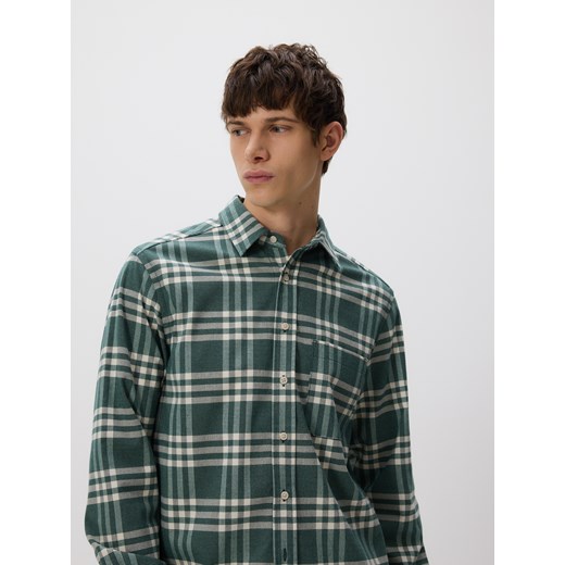 Reserved - Koszula regular fit w kratę - ciemnozielony ze sklepu Reserved w kategorii Koszule męskie - zdjęcie 187968969
