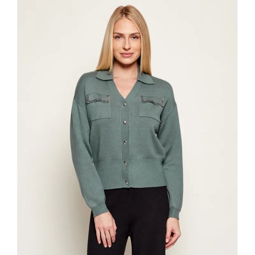 Liu Jo Sport Kardigan | Loose fit | z dodatkiem jedwabiu ze sklepu Gomez Fashion Store w kategorii Swetry damskie - zdjęcie 187970685