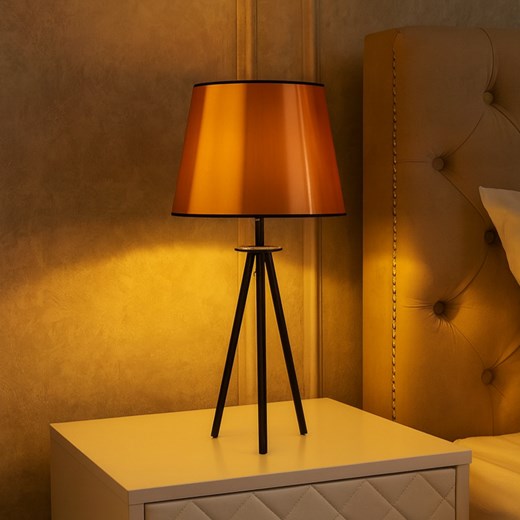 Czarna lampa stołowa na 3 nogach w stylu loftowym BERGEN MIRROR ze sklepu Lysne w kategorii Lampy stołowe - zdjęcie 187973956