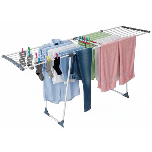 Szara teleskopowa suszarka do ubrań B7-C41 ze sklepu Edinos.pl w kategorii Akcesoria łazienkowe - zdjęcie 187974285