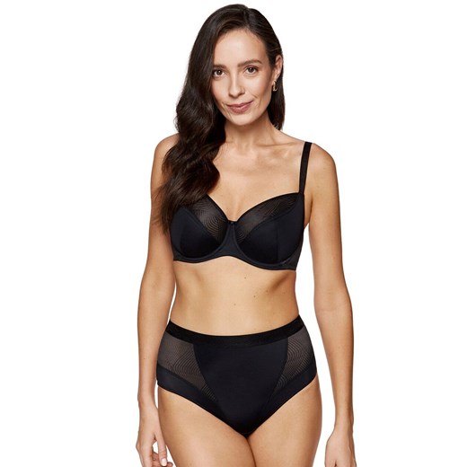 Gorteks biustonosz miękki soft z geometrycznym wzorem Laurel B2, Kolor czarny, Rozmiar 75F, Gorteks ze sklepu Primodo w kategorii Biustonosze - zdjęcie 187974599