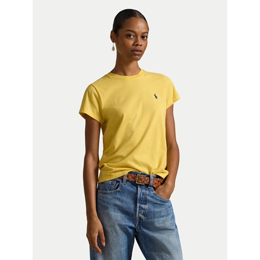 Polo Ralph Lauren T-Shirt 211B14605017 Żółty Classic Fit ze sklepu MODIVO w kategorii Bluzki damskie - zdjęcie 187976149