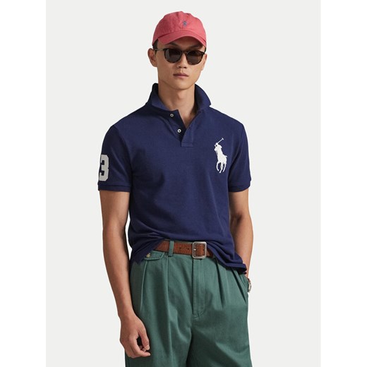 Polo Ralph Lauren Polo 710688969004 Granatowy Custom Slim Fit ze sklepu MODIVO w kategorii T-shirty męskie - zdjęcie 187976188