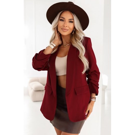 Numoco 588-4 damska klasyczna marynarka z drapowanymi rękawkami ze sklepu intimiti.pl w kategorii Marynarki damskie - zdjęcie 187977325