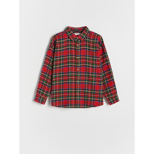 Reserved - Flanelowa koszula regular fit - czerwony Reserved 152 (11 lat) wyprzedaż Reserved