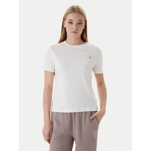 Guess T-Shirt V6RI17 KD741 Écru Regular Fit ze sklepu MODIVO w kategorii Bluzki damskie - zdjęcie 187978816