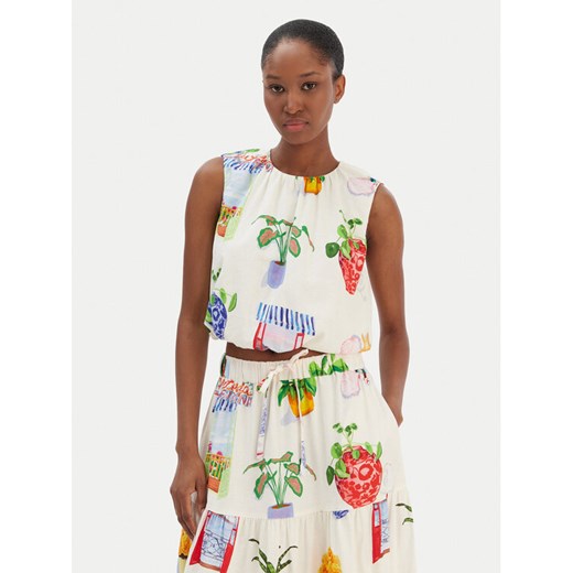 Seafolly Bluzka La Boca 55646-TO Écru Regular Fit ze sklepu MODIVO w kategorii Bluzki damskie - zdjęcie 187982666