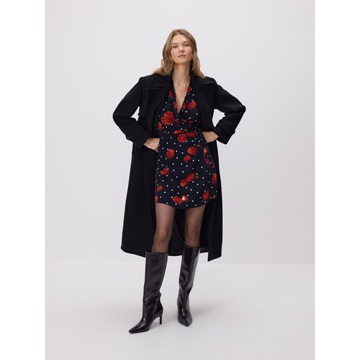 Reserved - Wzorzysta sukienka mini - czarny ze sklepu Reserved w kategorii Sukienki - zdjęcie 187982966